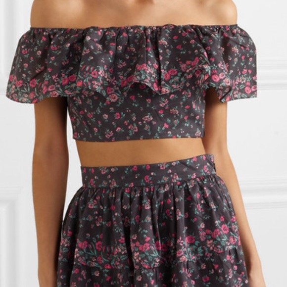 LoveShackFancy off shoulder Maria floral Top - Picture 4 of 6